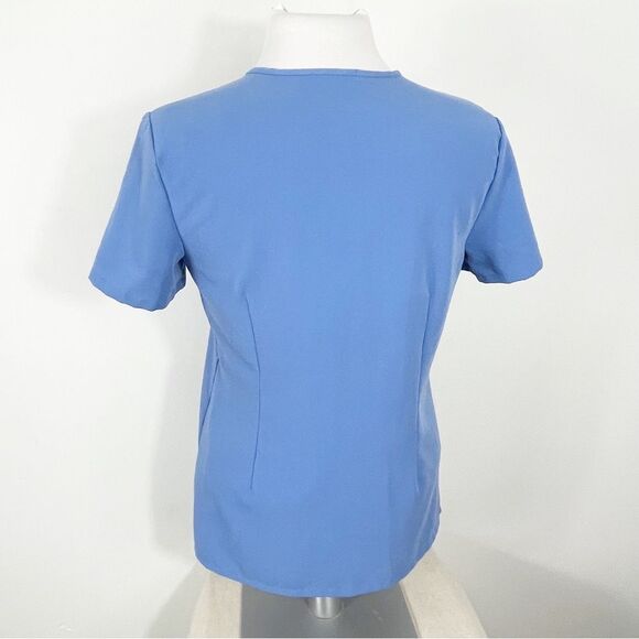 Figs Catarina One-Pocket Medical Uniform Scrub Top Short Sleeve Blue Size XS - Picture 4 of 6